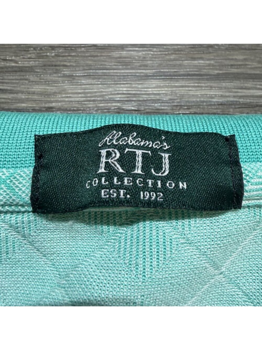 Alabamas RTJ Robert Trent Jones XL Polo Shirt Mint Green Diamond Golf Preppy - Picture 6 of 10